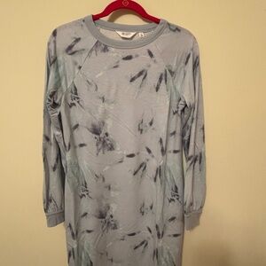 Sale! New Candace Cameron Bure Light Blue Tie Dye French Terry Dress